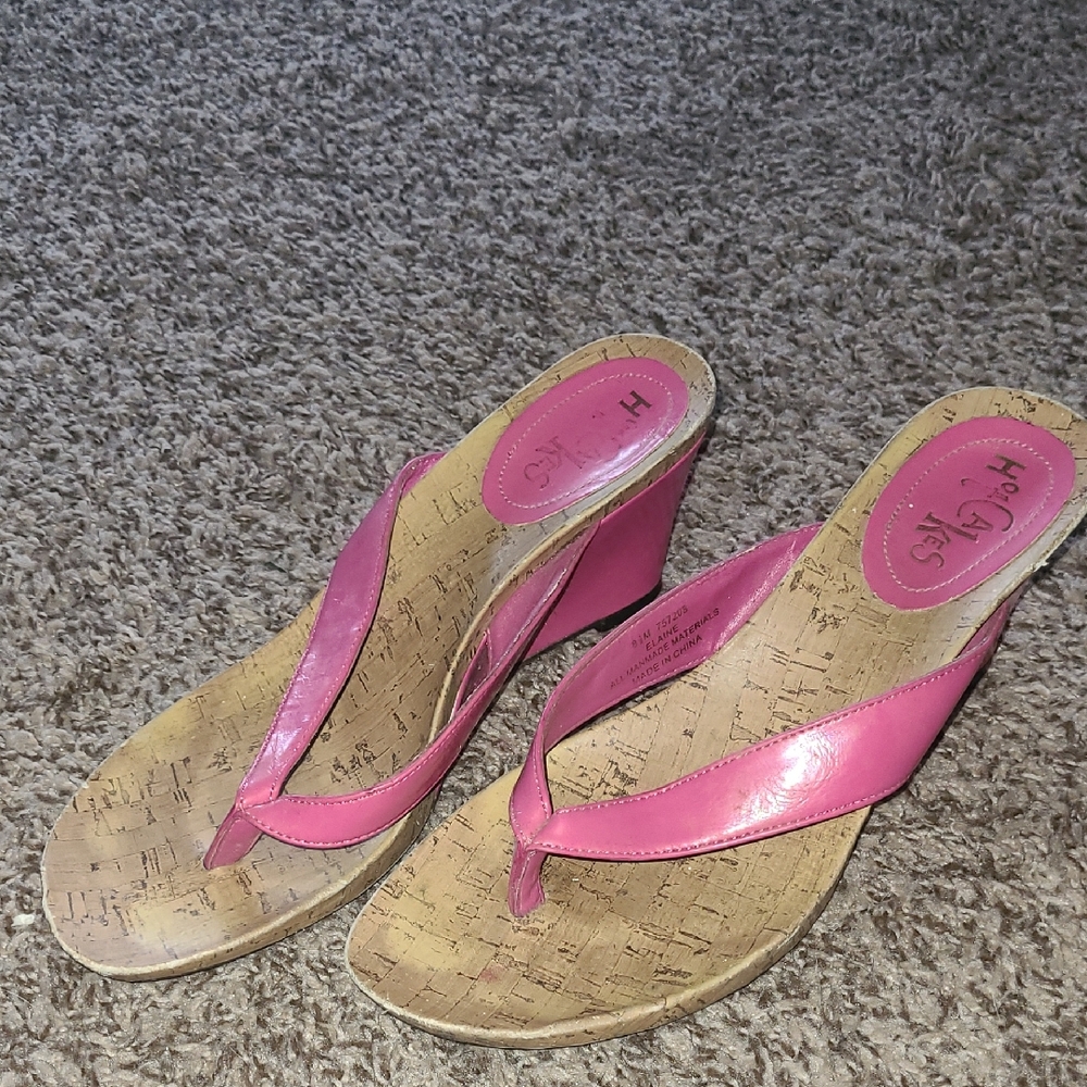 Stylish Pink Wedge Sandals